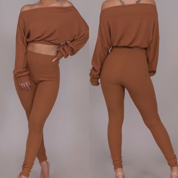 MK Boutique Pants - Last L SALE🆕️Ribbed Two Piece Set in Rust